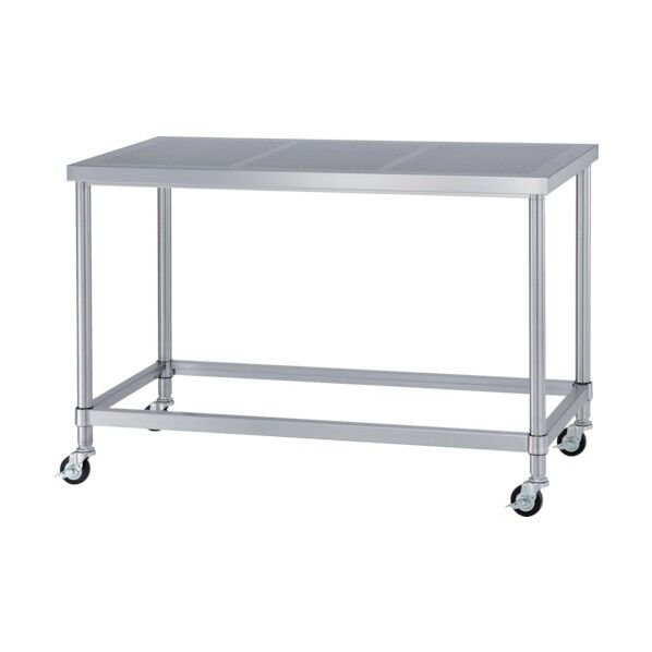 ステンレス作業台パンチング天板四方枠キャスター付 PAZC-15075 1