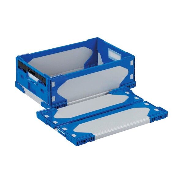 リットハイブリッド折りたたみコンテナ 611570 LT-RS-SS26グレー/ダークブルー525×350×181 LTRSSS26GYDB525X350X181 1点