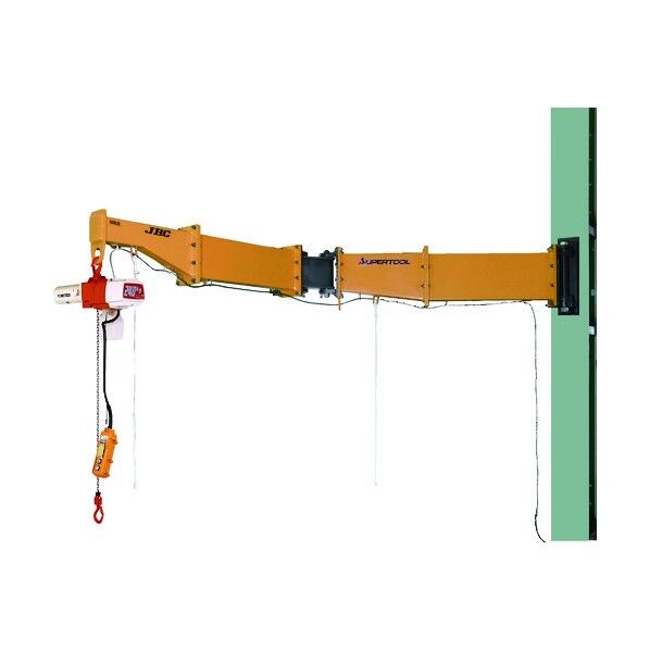 スーパーツール 二速電動チェーンブロック付ジブクレーン 溶接型・柱取付式 0.16t アーム2m JBCD1520H 1点...