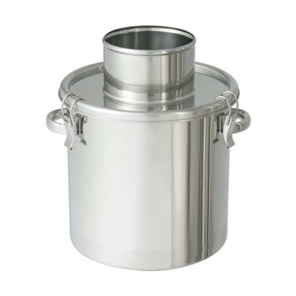 ステンレスタンク 粉体回収容器 リブ付パイプ