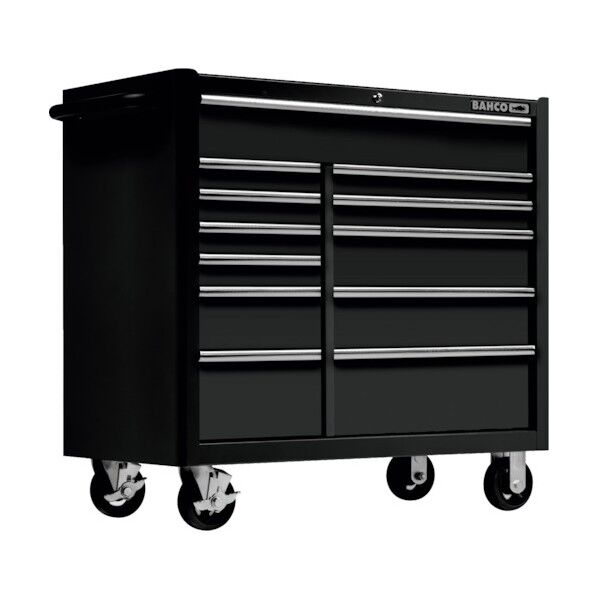 複合2列12段引き出し ロールキャブ 黒 ラバートップ 1475KXL12PC 1点