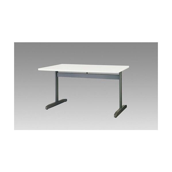 会議用テーブル (T字脚) (直線) KHE1275-WH 1点