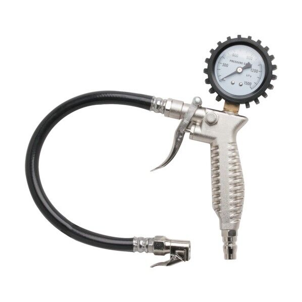 タイヤゲージ ガンタイプ 1400kPa 米式バルブタイプ