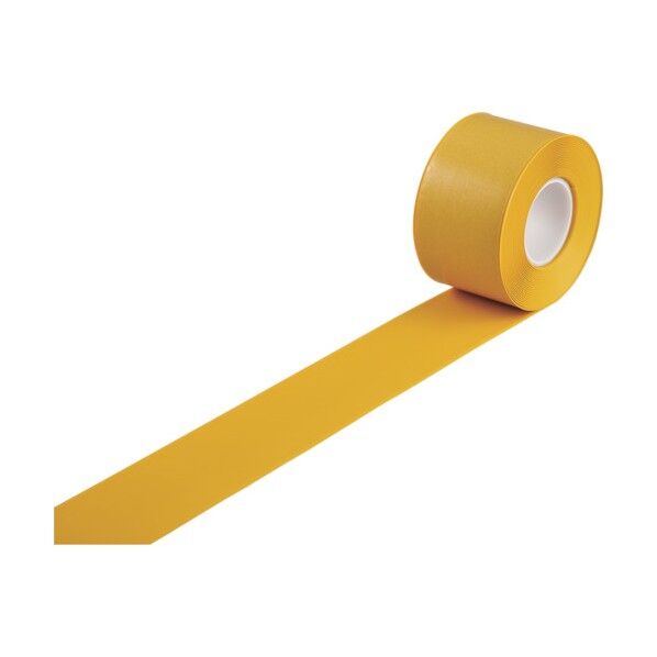 高耐久ラインテープ JU‐1010Y 両端テーパー構造 屋内用 100mm×10m 403083 1個