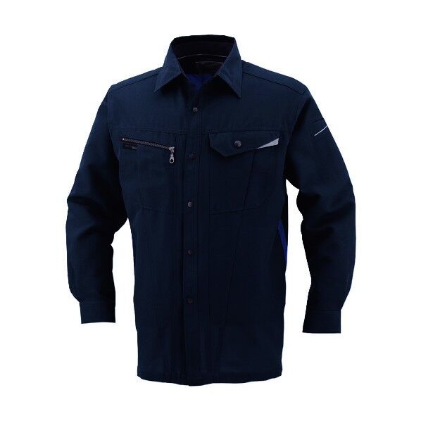 長袖シャツAS-728 1 MネイビーLL AS728-1-LL 1点