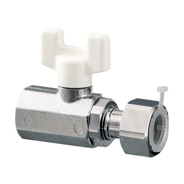 ボールバルブ AE11型 (黄銅) Rcねじ×ナット付アダプター メッキ付