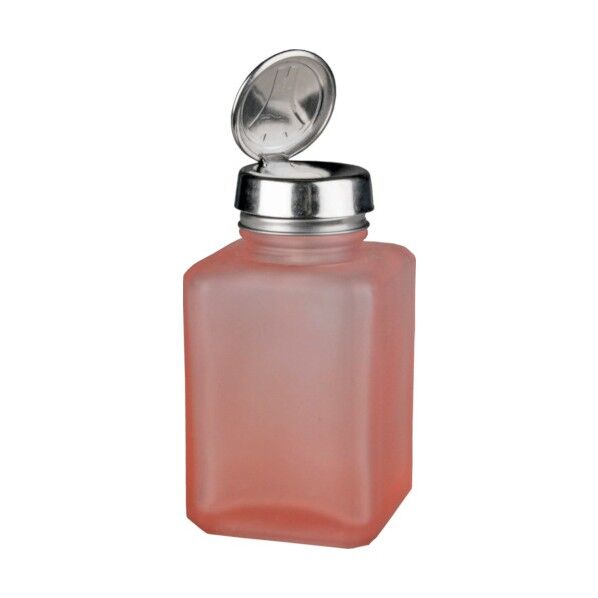 DESCO SS SQUARE GLASS PINK FROSTED 4OZ