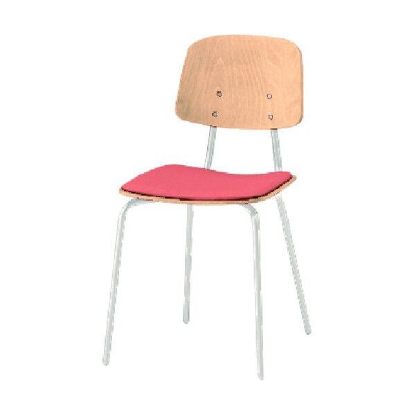 ノットワーク背座セパレートチェア座パッド付 背座ラスティックビーチL・脚ホワイト・布地コーラルピンク KLL-121C-GHM6 1点