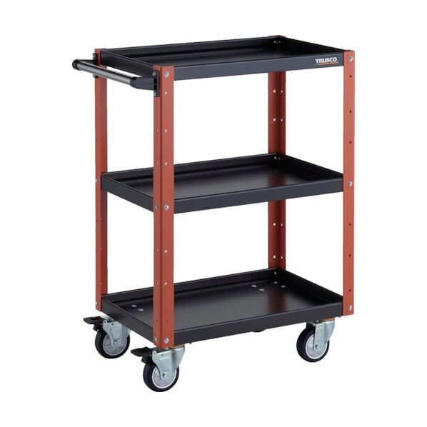 イーグルワゴン 600X400XH880 4輪自在 ウレタン車輪 ブラック/オレンジ EGW-963UJ-BKOR 1点