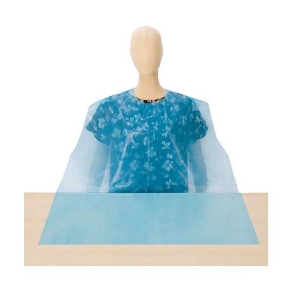 食事エプロン使い切り ブルー LPE0250NSBB 50枚