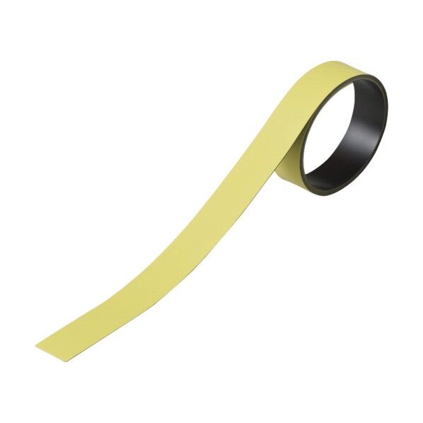 テープ状カラーマグネット マグネ20Y 片面磁力 黄 20mm×1m×0.8mm 312033 1個