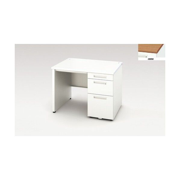 片袖デスク (ロングストローク引出し) (パネル脚タイプ) XEHH107KP-WMW 1点