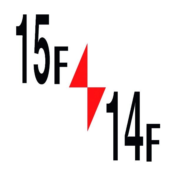 ロフト階数表示板450角 マグネット 15F/14F 6300003383 1点