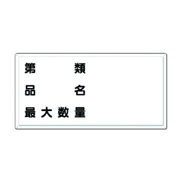 消防標識 第○類・品名・最大数量(横型) FD-7Y 1点