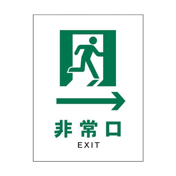 グリーンクロス JIS 安全標識 タテ JHD-15E 非常口 白→ 1146540215 1