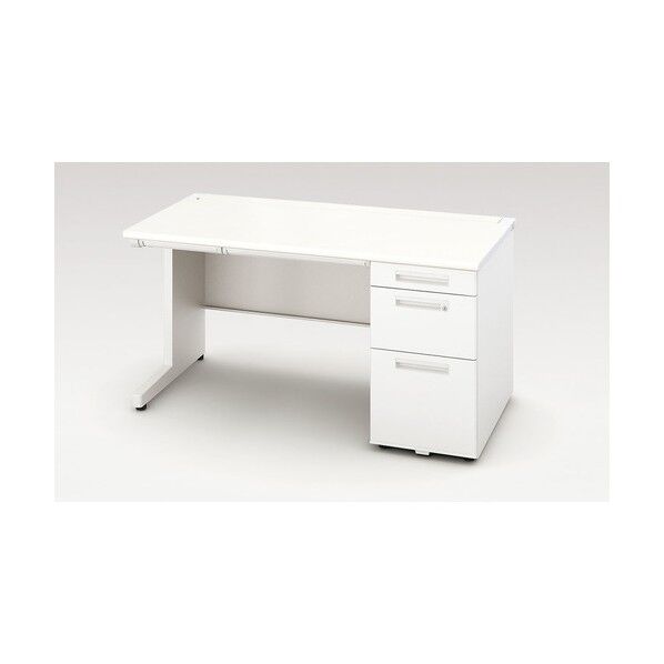 片袖デスク ロングレール仕様 XEHH147K-WH 1点