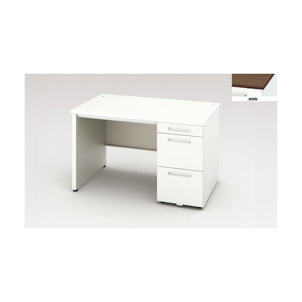 片袖デスク (ロングストローク引出し) (パネル脚タイプ) XEHH127HP-WWN 1点