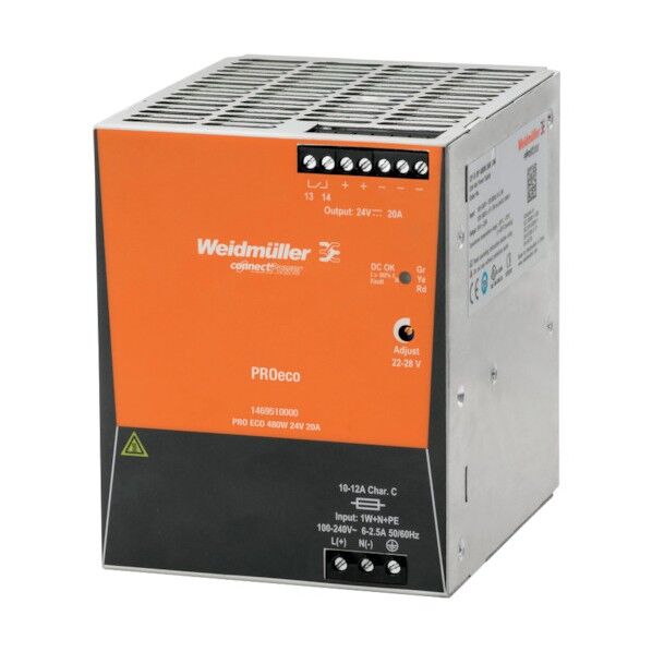 産業用単相スイッチング電源 PROeco 24∨ 20A 1469510000 PRO ECO 480W 24V 20A 1点