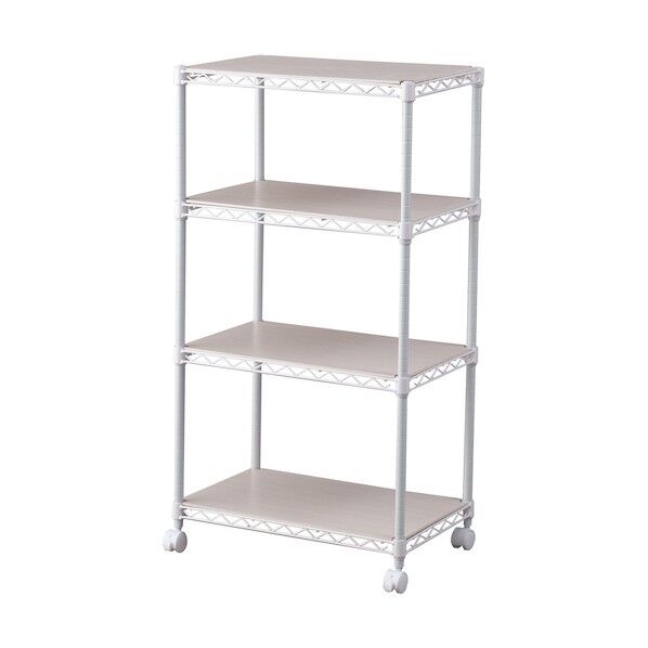 522761 カラーメタルラック ウッドボード付き CMM-55104B-W 1点