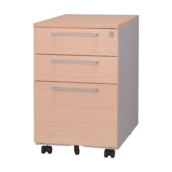 井上金庫販売 3段ワゴン ナチュラル WCW-N3 NA 1点...