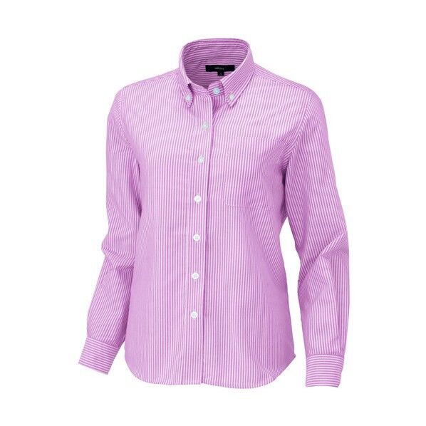 レディース長袖オックスボタンダウンシャツAZ7871-160ピンクストライプ4L 160ピンクストライプ 4L 7871 1