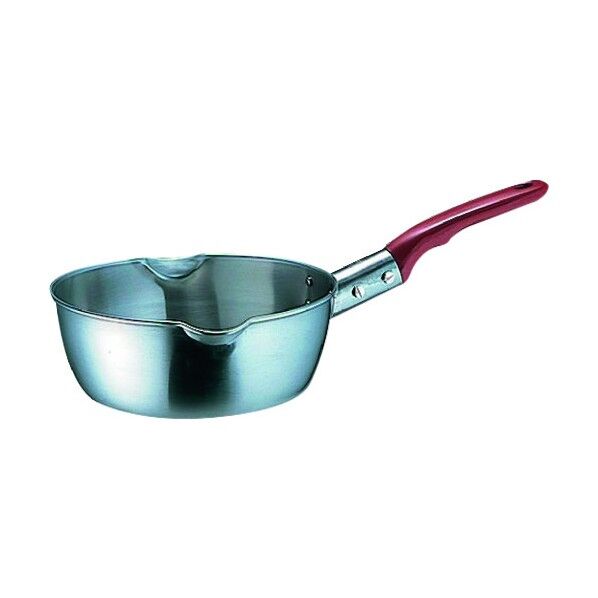 18-8プラ柄計量雪平鍋(両口・目盛付) 21cm 21cm AYK09021 1個