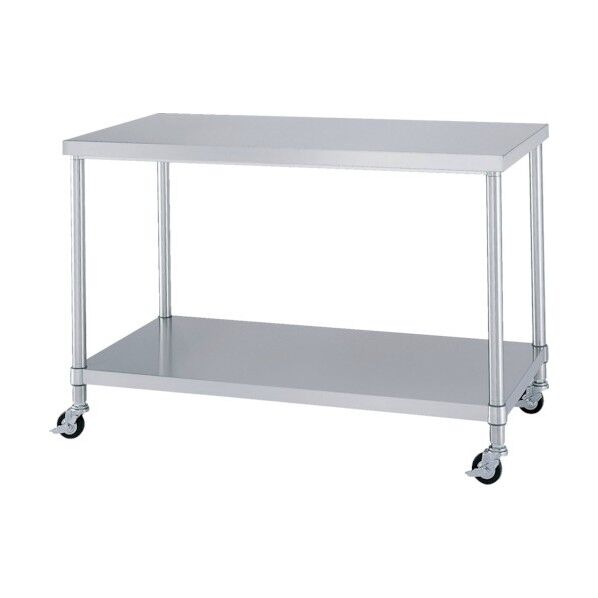 ステンレス作業台ベタ棚キャスター付 ABNC-15060 1