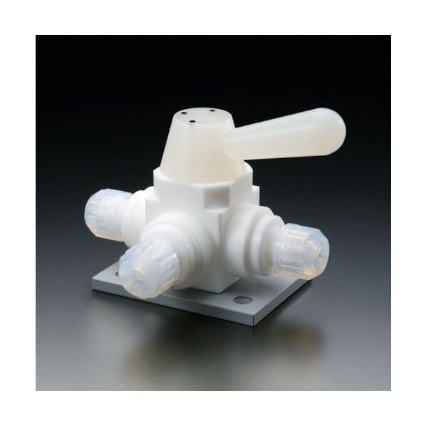 テフロン三方ボールバルブ接続型ベース付