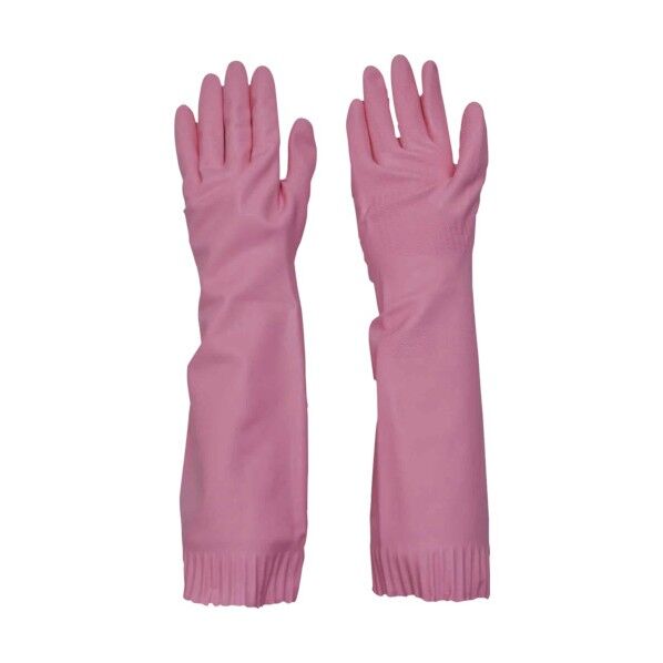 天然ゴム 厚手ロング Mピンク 6737 1個