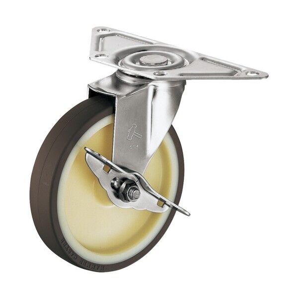 オールステンレスコーナーE型自在SP付ウレタン車100mm 215E-UR100H0428 1