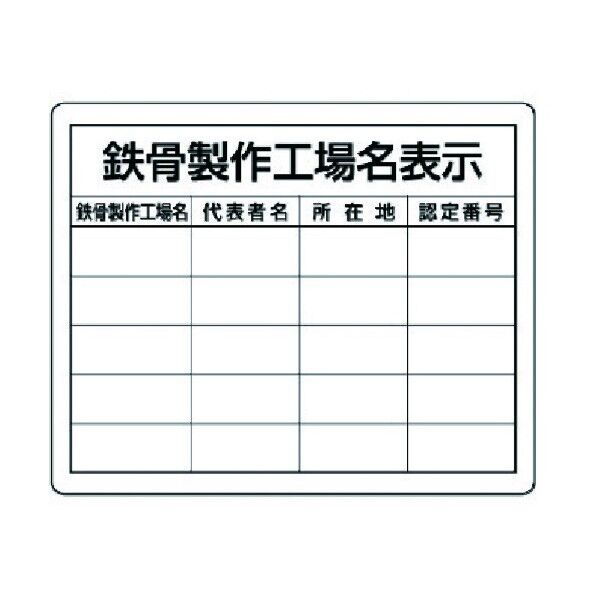 鉄骨製作工場名表示