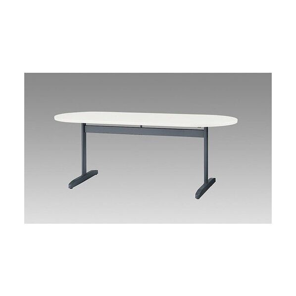 会議用テーブル (T字脚) (長円) KHE1875WR-WH 1点