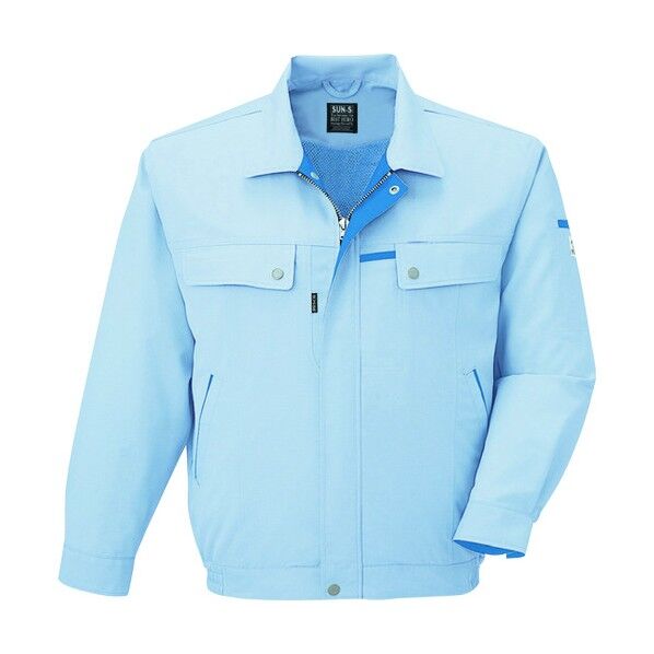 夏 長袖ブルゾン サックス色 6Lサイズ WA10451-13-6L 1点