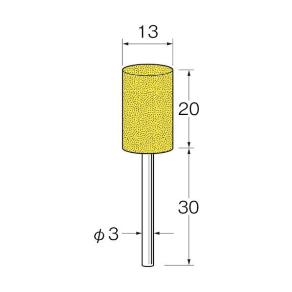 軸付セラミックゴム砥石(金属研磨用)外径(mm):13粒度(#):180 R2153 10本