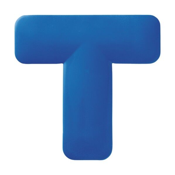 緑十字 路面表示ステッカー T型/青 150×150mm 10枚組 高耐久タイプ 403064 10枚