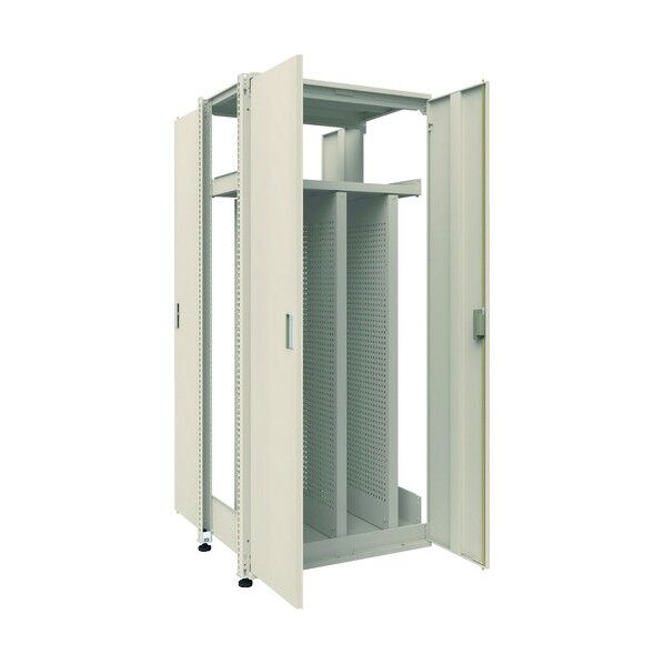 M3型中量ボルトレス棚 パネル・扉付 連結型両開き扉パンチングパネル付