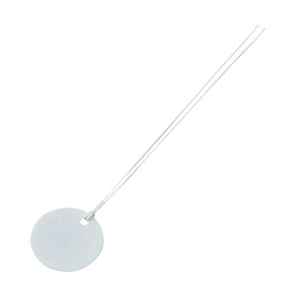 ファイバー製丸札(無地札)ファイバー丸札‐30 ヒモ付 白 30mmΦ 200304 100枚