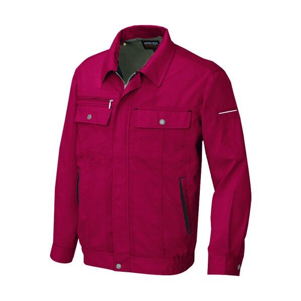 長袖サマーブルゾン(男女兼用) 009ワインレッド×ブラック 4L 5560 1