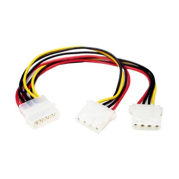 PC電源ケーブル/IDE分岐/LP4 - 2x LP4/23cm/4ピン/オス・メス PYO2L   1本