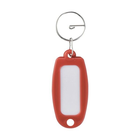 キーホルダー名札(ハードケースタイプ)NF‐R リング付 レッド 60×27mm 301004 1個