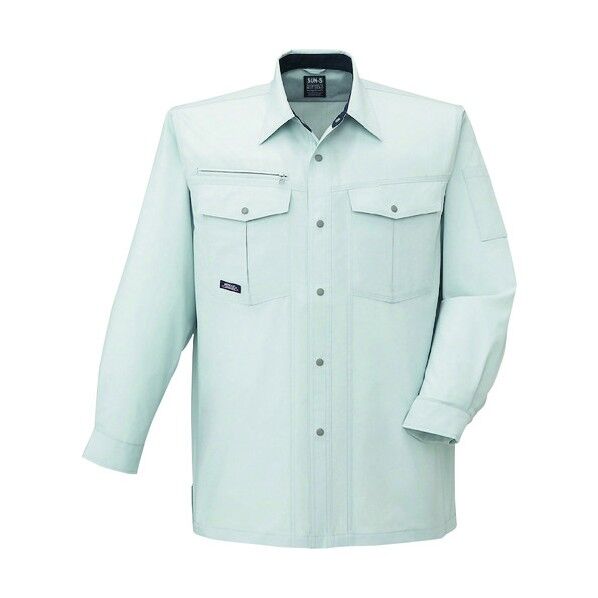 夏 長袖シャツ シルバー色 Sサイズ WA10669-6-S 1点