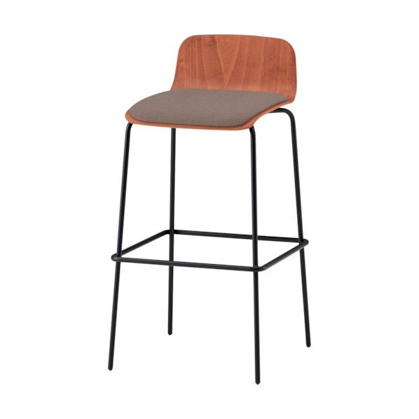 ノットワークハイチェア座パッド付 背座ラスティックビーチM・脚サテンブラック・布地アンバー KLL-123C-TTK2 1点