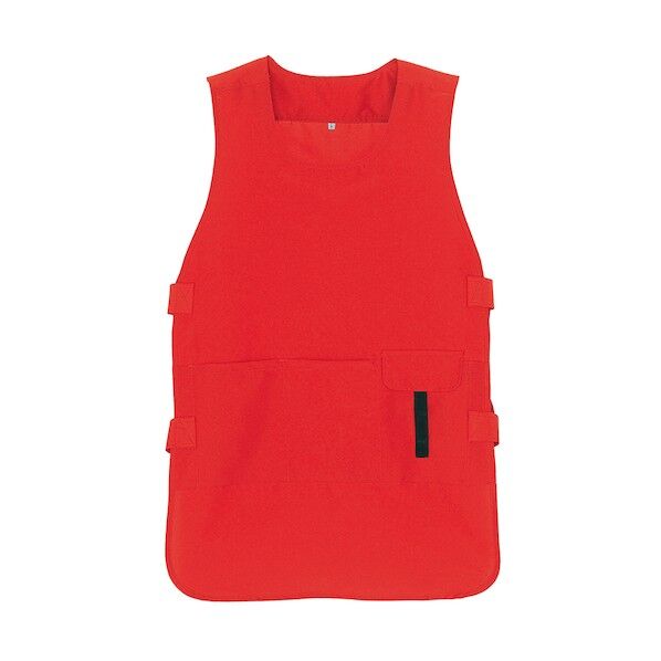 アイトス ベスト型ロングエプロン 009レッド F 8083-009-F