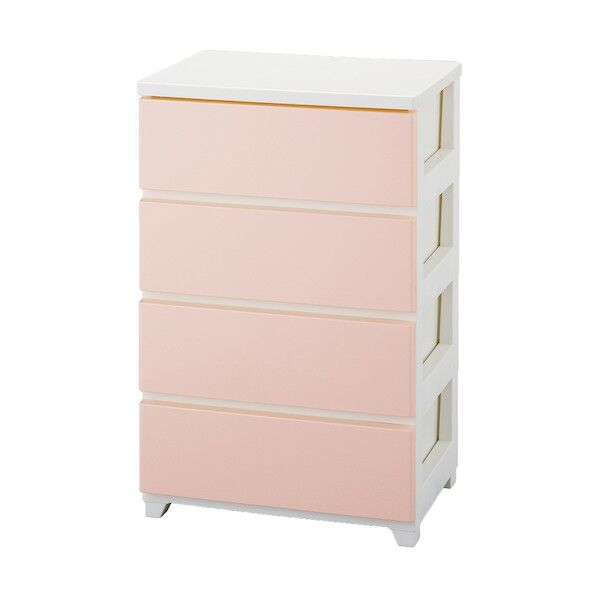 カラースタイルチェスト4段 ホワイトピンク 400664 1台