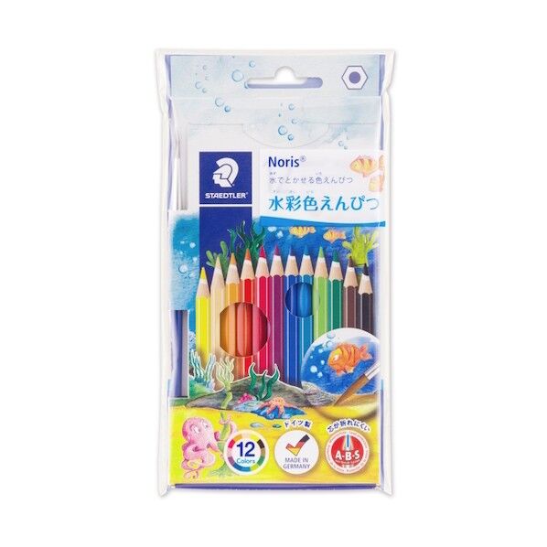 ノリスクラブ 水彩色鉛筆 12色セット 14410NC12P 12本
