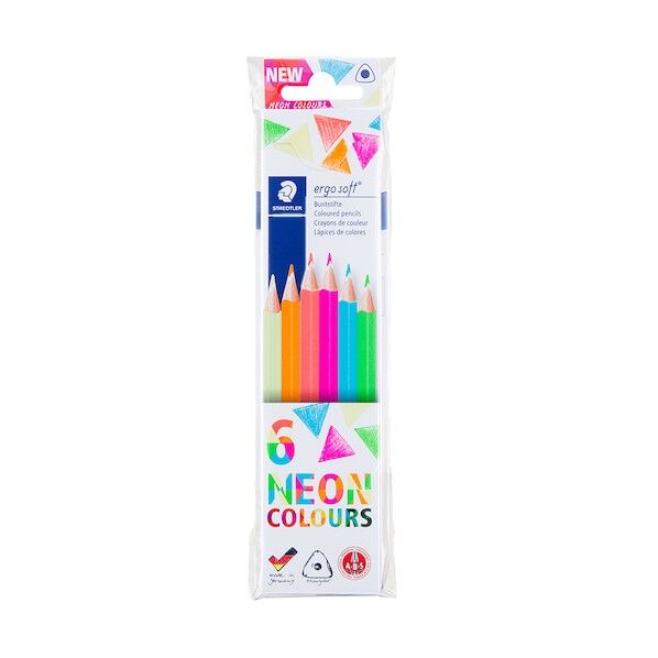ステッドラー エルゴソフト 色鉛筆 ネオンカラー 6色セット