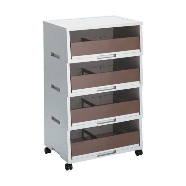 ペーパー分類ボックス 4段･A3深型 ブラウン DS-187-504-4 1個