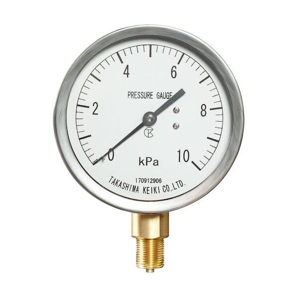 高島計器 防滴形微圧計(A枠立型・φ75)圧力レンジ0.0~10KPa G3/8 2421210 1点