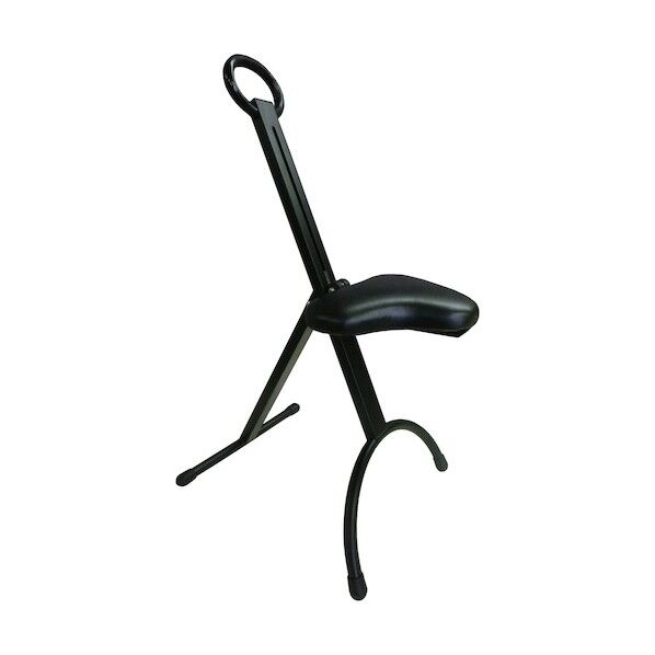 睦技研 高さ無段階調整式 折畳み作業チェア ムースチールチェアー 黒塗装仕様 ブラック 耐荷重150kg MU-0011B-BK 1脚...