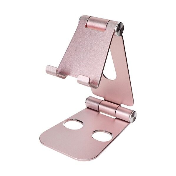 スタンドに乗せたまま充電 角度調整できるアルミスタンド スマートフォン/タブレット対応 MOT-SPSTD02-PK 1個